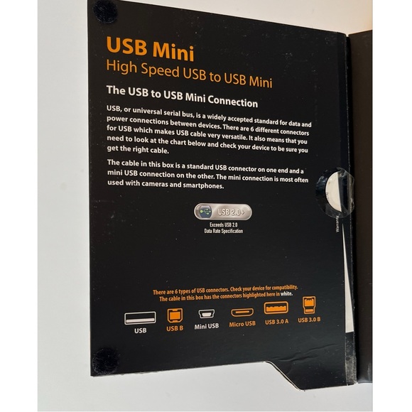 Monster High Speed Black USB to USB Mini Charging  1.5 ft - Picture 4 of 7